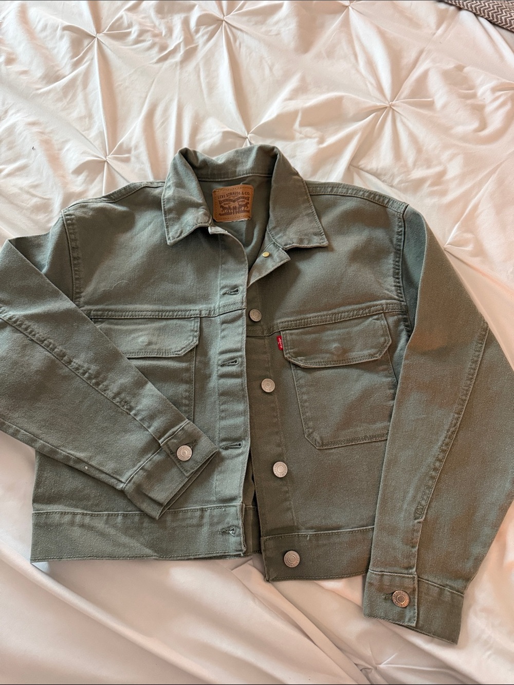 Levi's Olive Green Denim Trucker Jacket